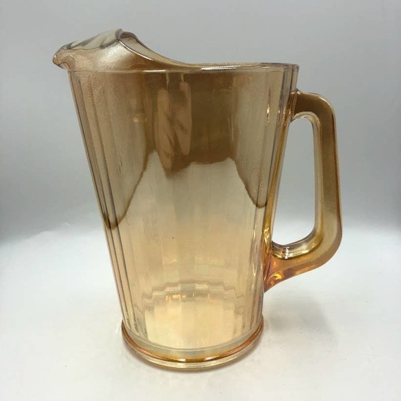 Vintage Orange Carnival Glass Pitcher with Handle - Picture 2 of 10